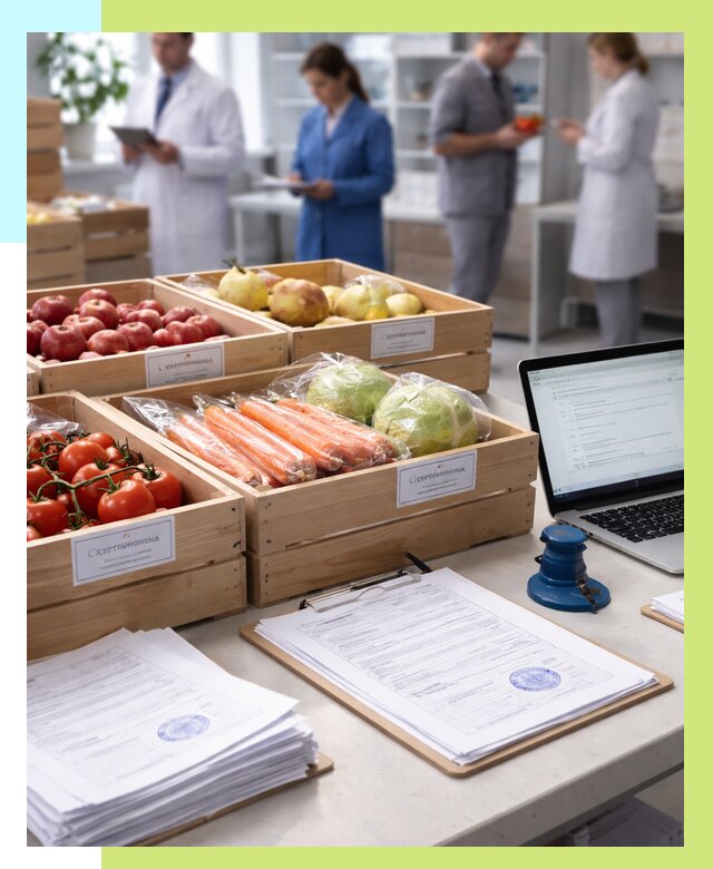 Сертификация овощей и фруктов в Железногорске от 8786 р. | Алешин-Жлр