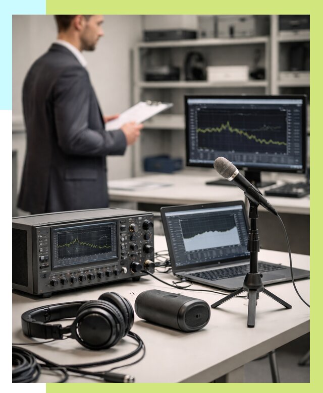 Сертификация аудиотехники в Железногорске от 15506 р., Алешин-Жлр