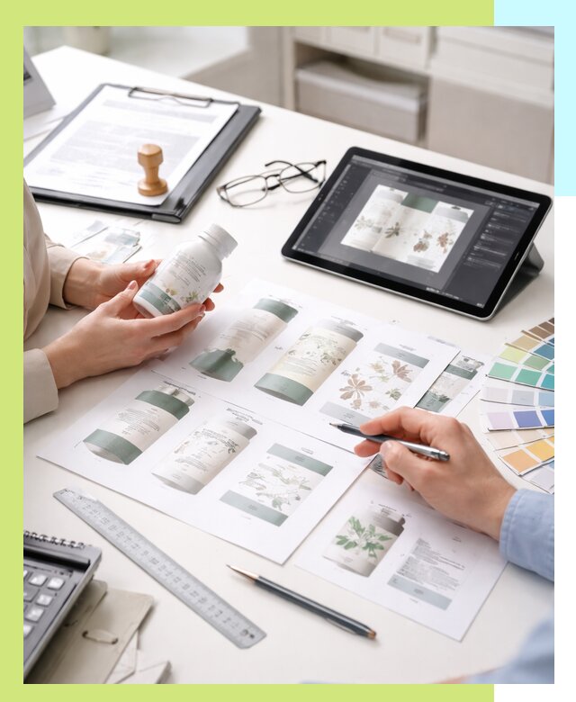 Профессиональная разработка дизайна и текста этикетки продукции в Железногорске