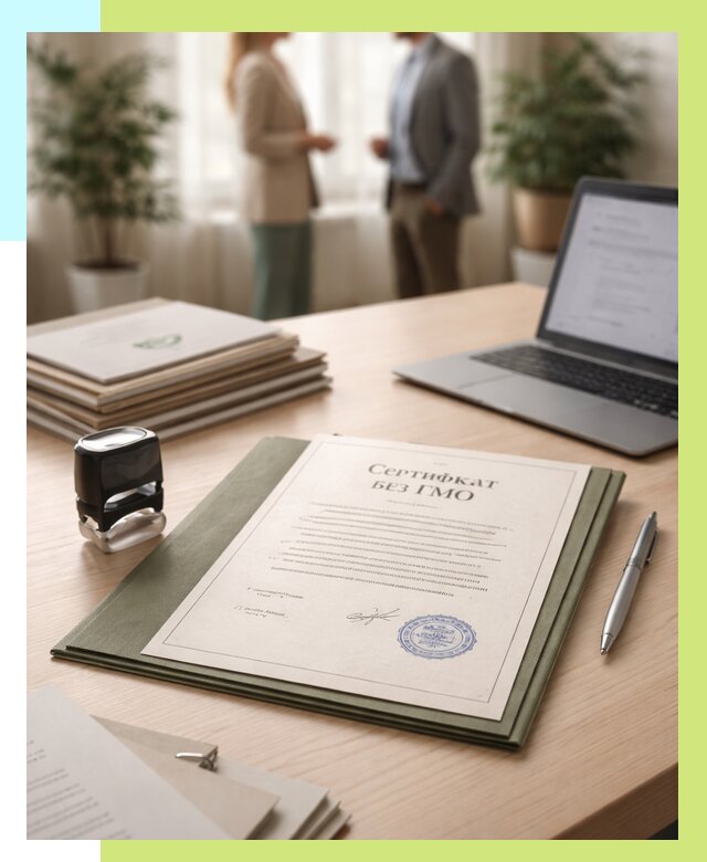 Сертификат без ГМО в Железногорске от 7753 р. оформить срочно Алешин-Жлр